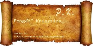 Pongó Krisztina névjegykártya